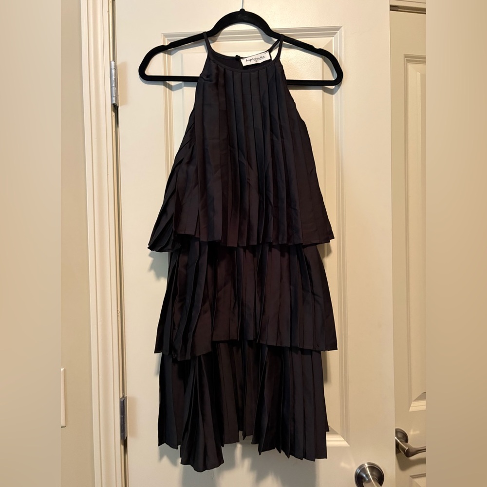Impressions Black Pleated Dress